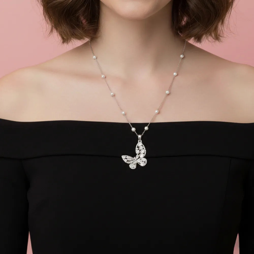 Whisperfly Silver Necklace