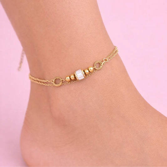 Linear Stone Anklet