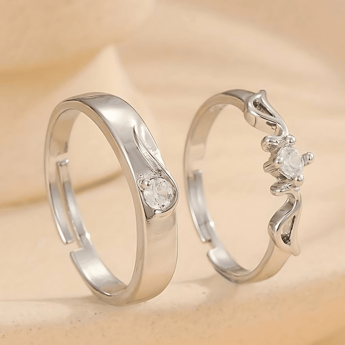 Moonpetal Couple Rings Daily Wear Anti Tarnish Jewellery
