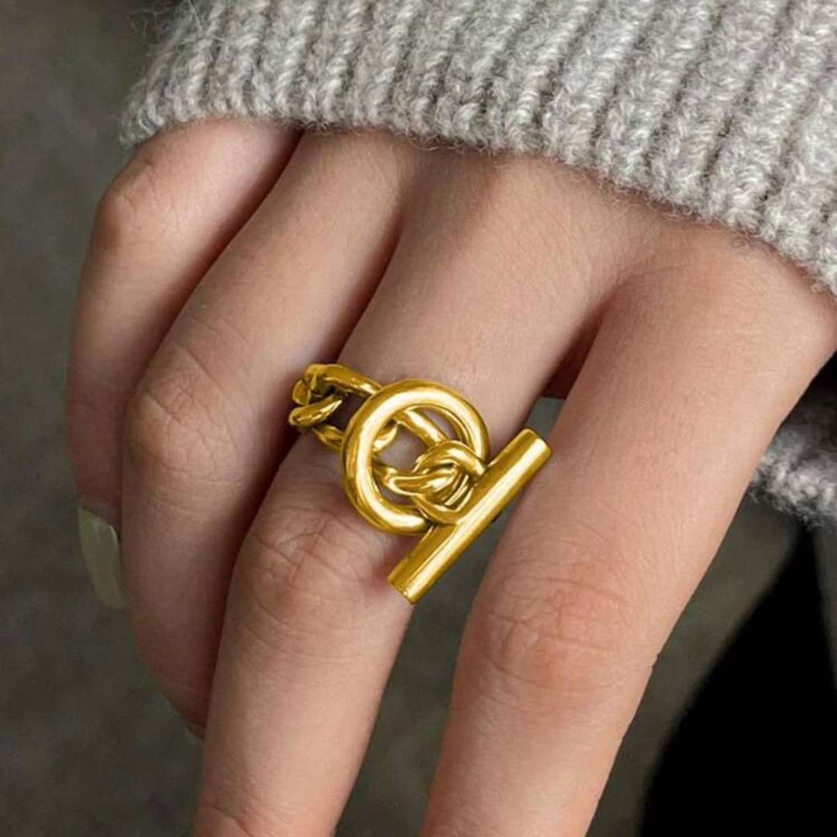 Golden Toggle Ring
