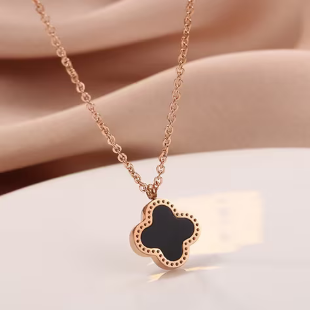 Midnight Clover Necklace