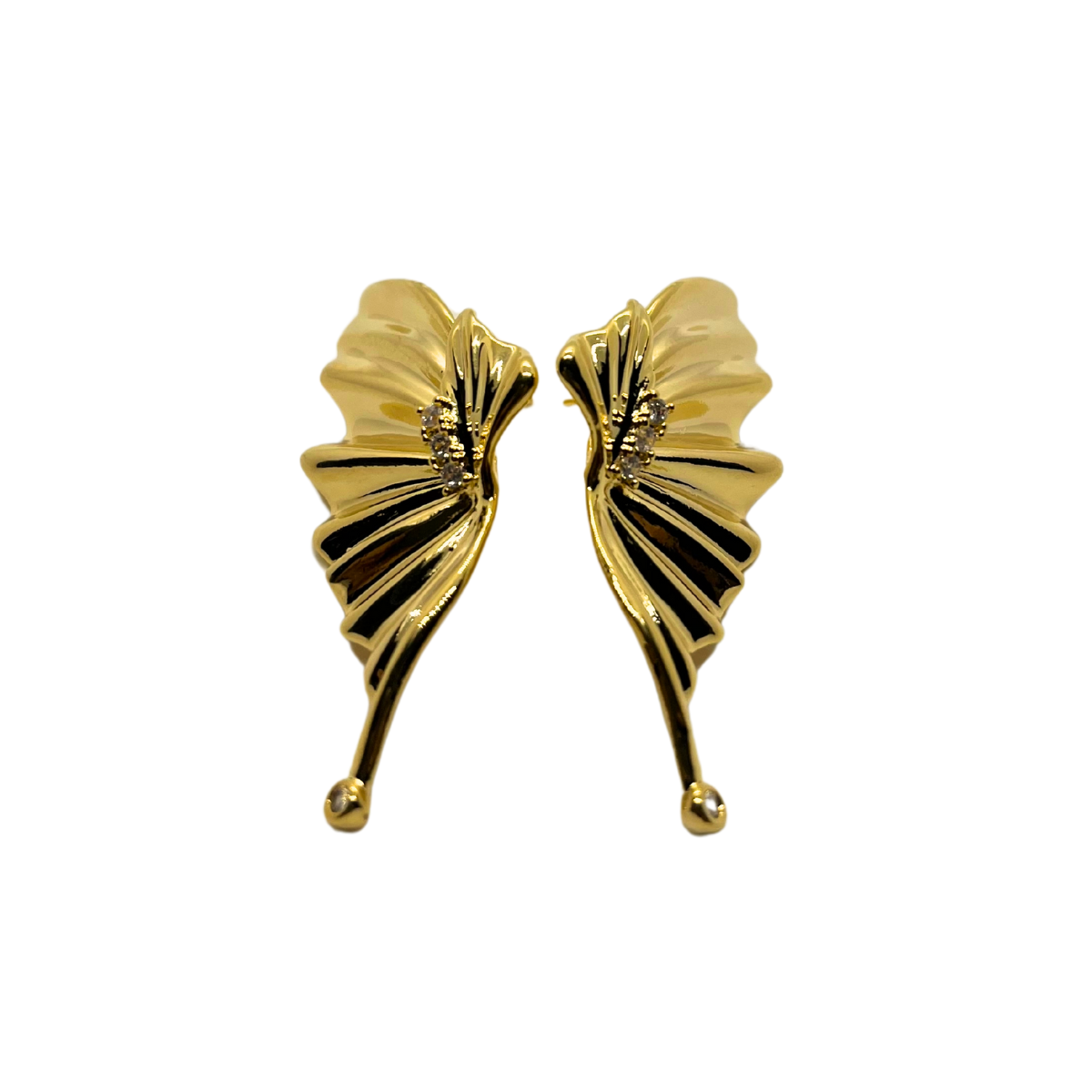 Golden Fae Wing Earrings