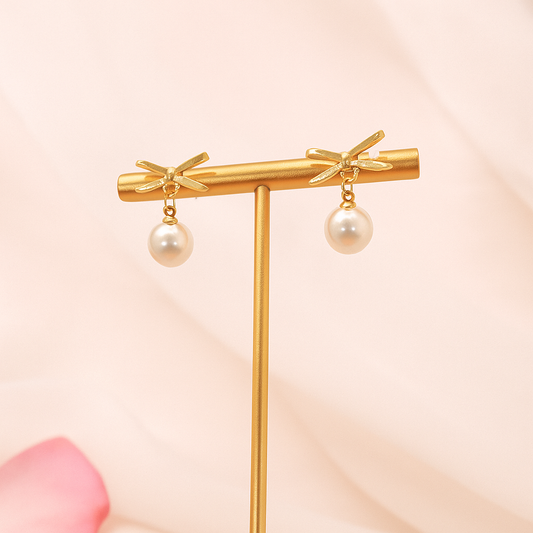 Amber Dragonfly Earrings