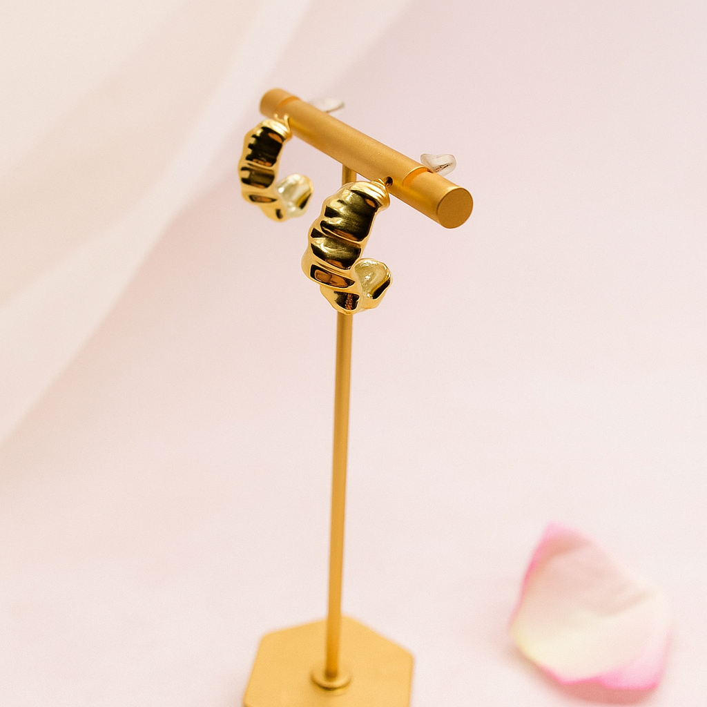 Golden Croissant Hoops