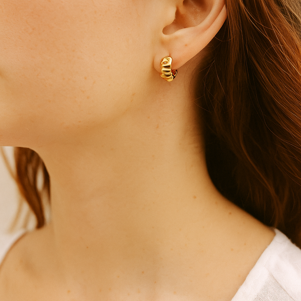 Golden Croissant Hoops