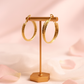 Woven Triple-Strand Gold Hoops