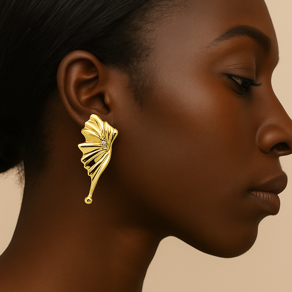 Golden Fae Wing Earrings