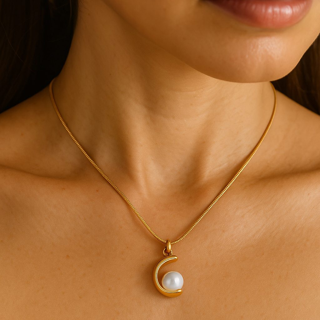 Lunar Cradle Pearl Necklace