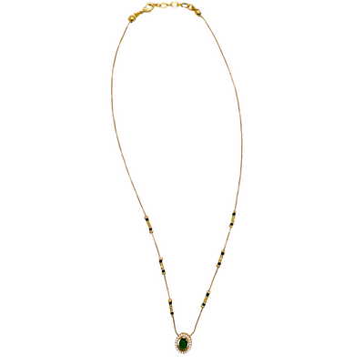 Emerald-Green Halo Mangalsutra
