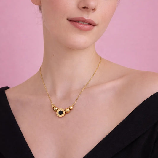 Black Beads Necklace