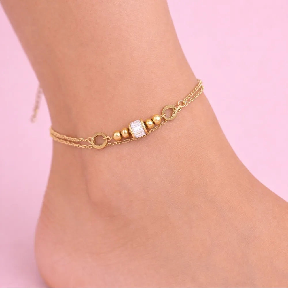 Linear Stone Anklet