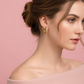 Gold Ear Cuffs Set with Crystal Stones