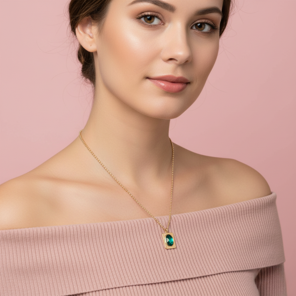 Emerald Green Stone Necklace
