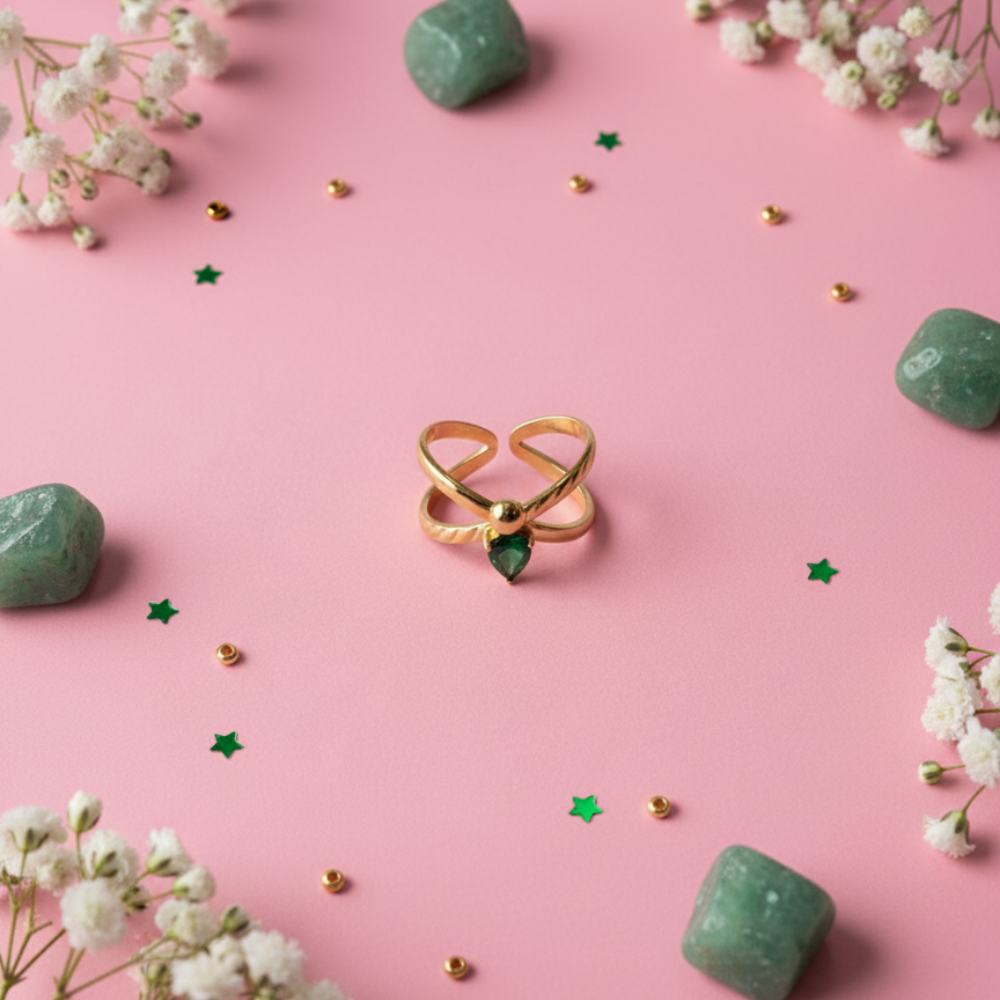 Emerald Bow Ring