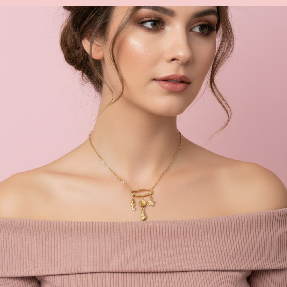 Golden Arch Drops Necklace