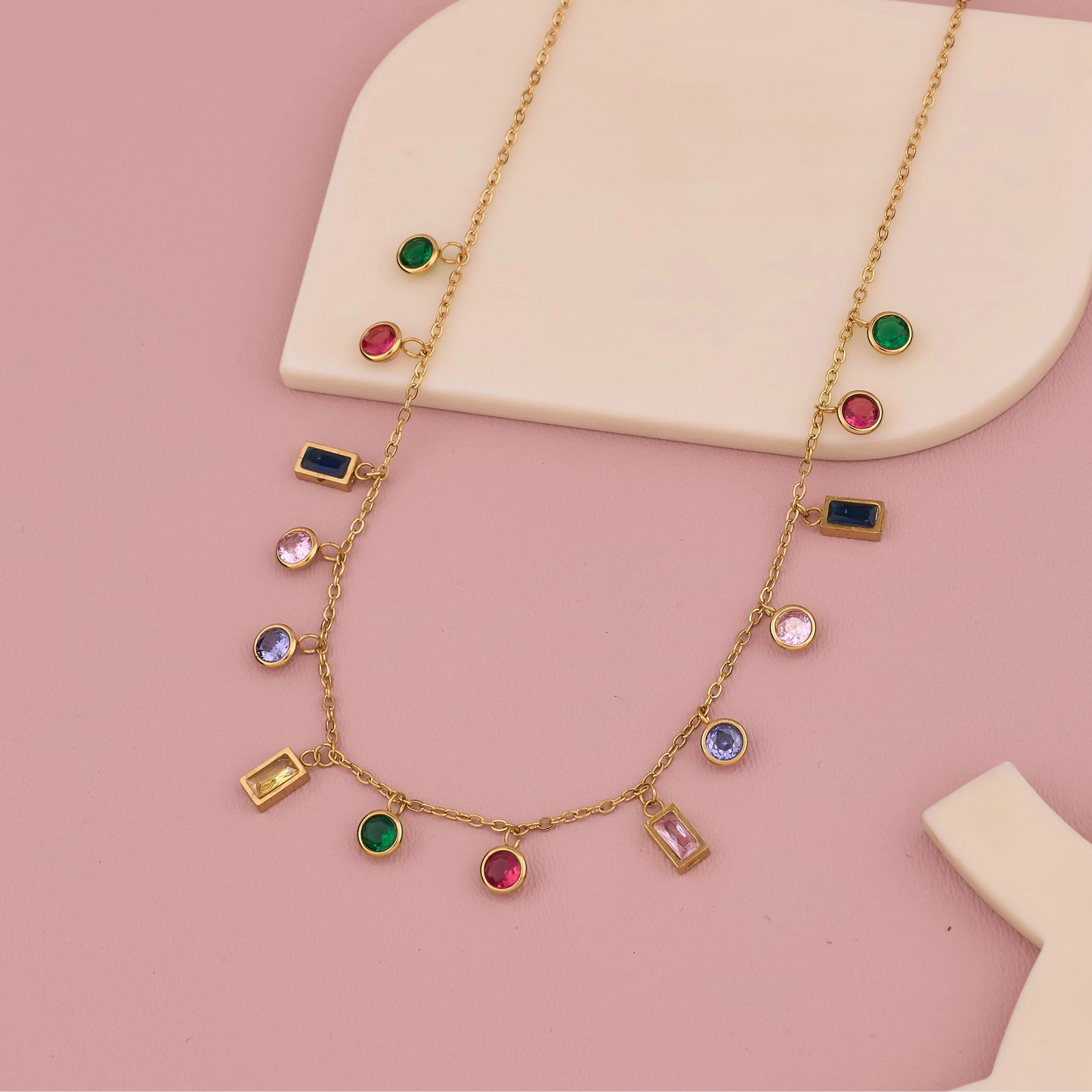  Color Stone Necklace