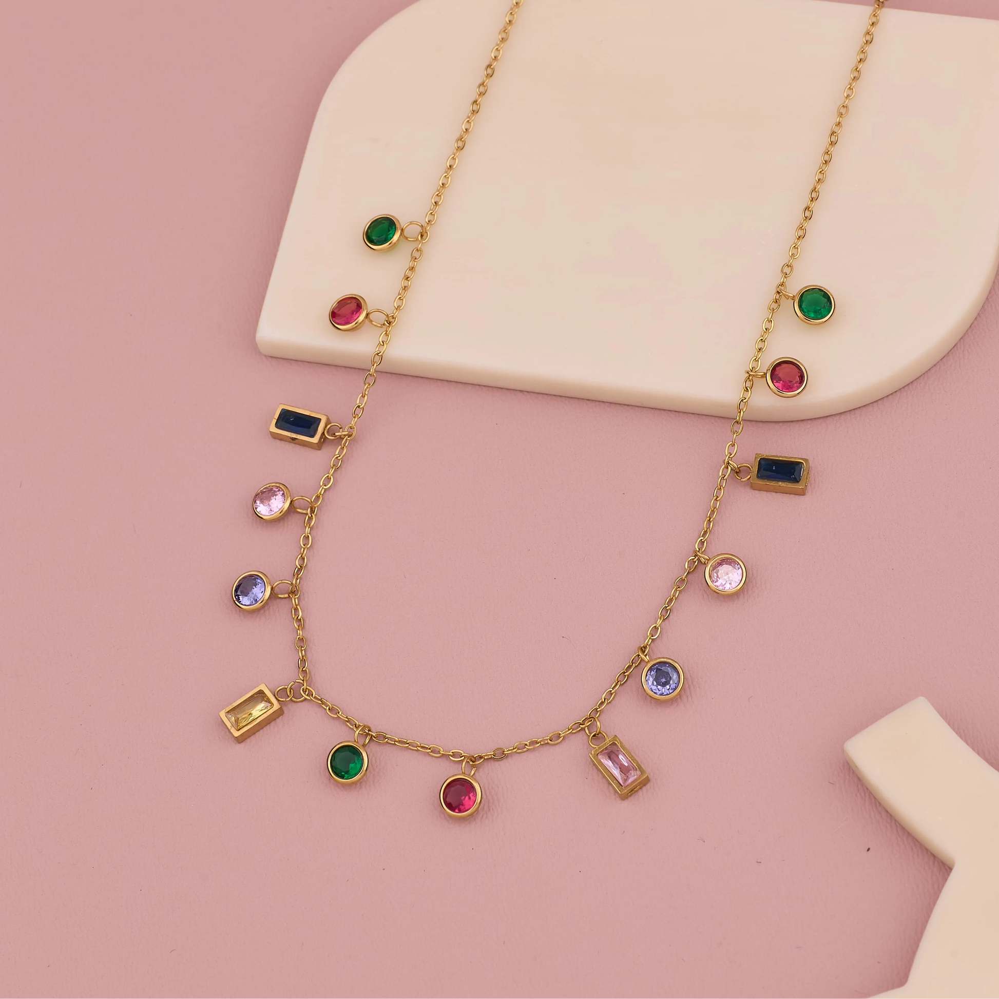  Color Stone Necklace