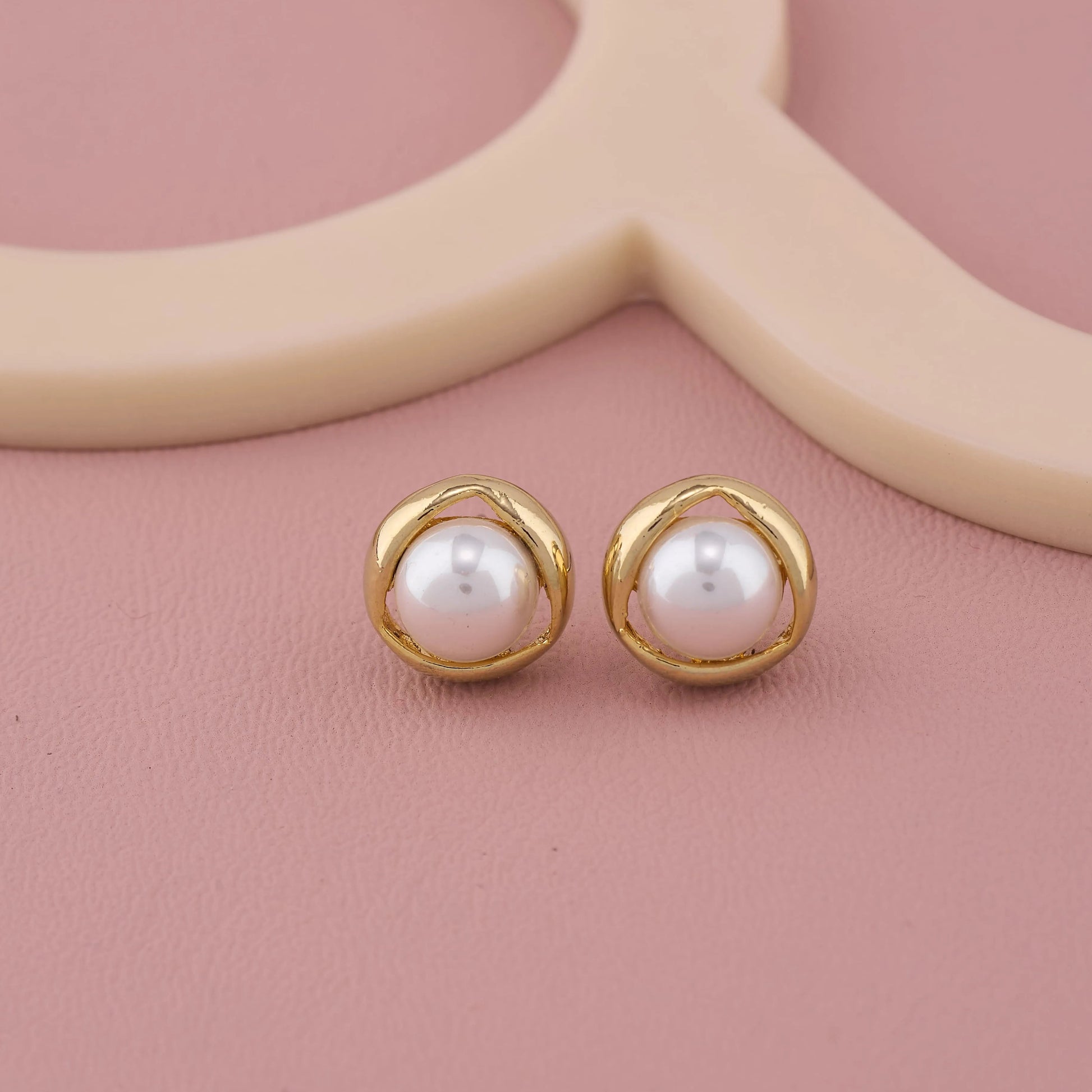 Golden Pearl Studs