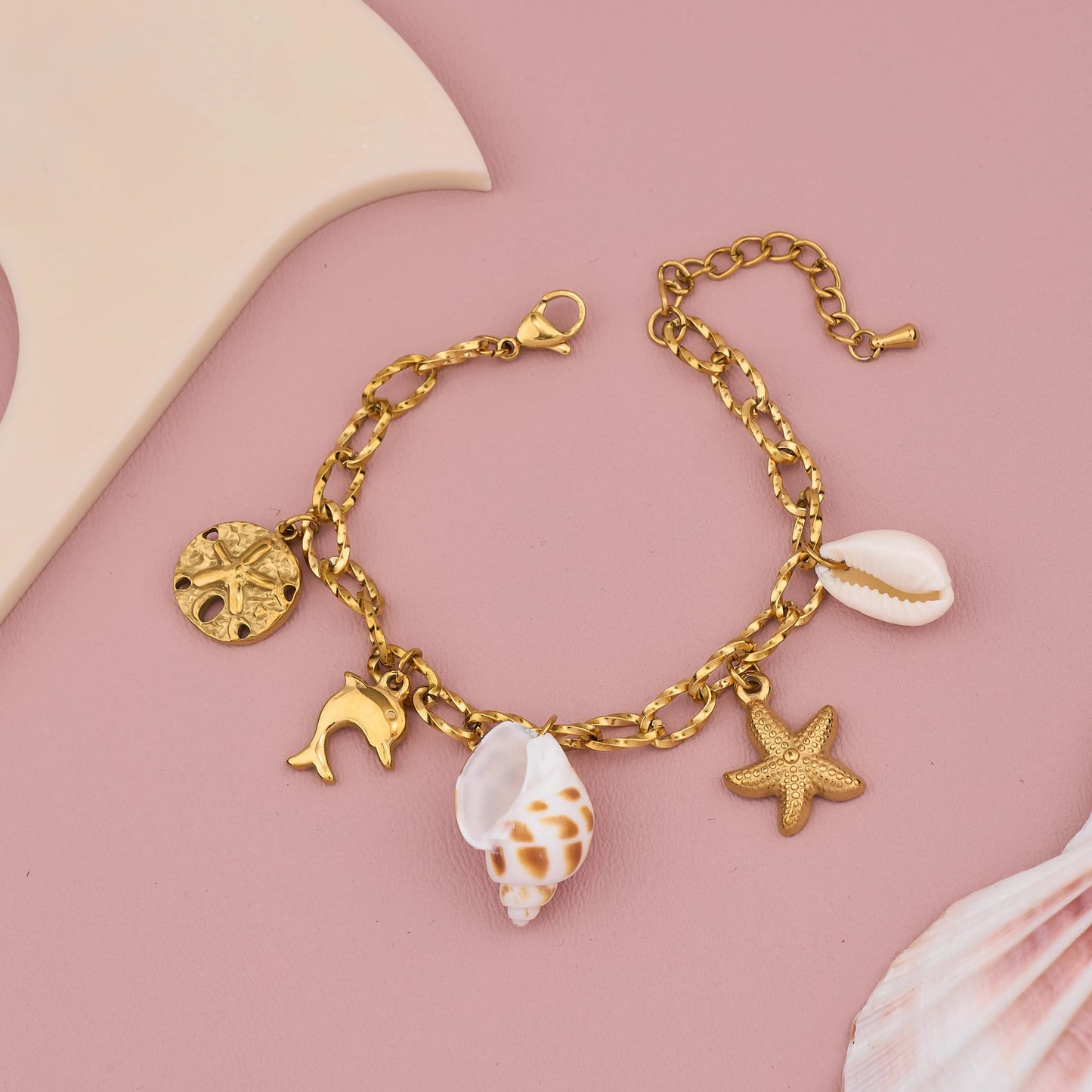 Golden Seaside Charm Bracelet