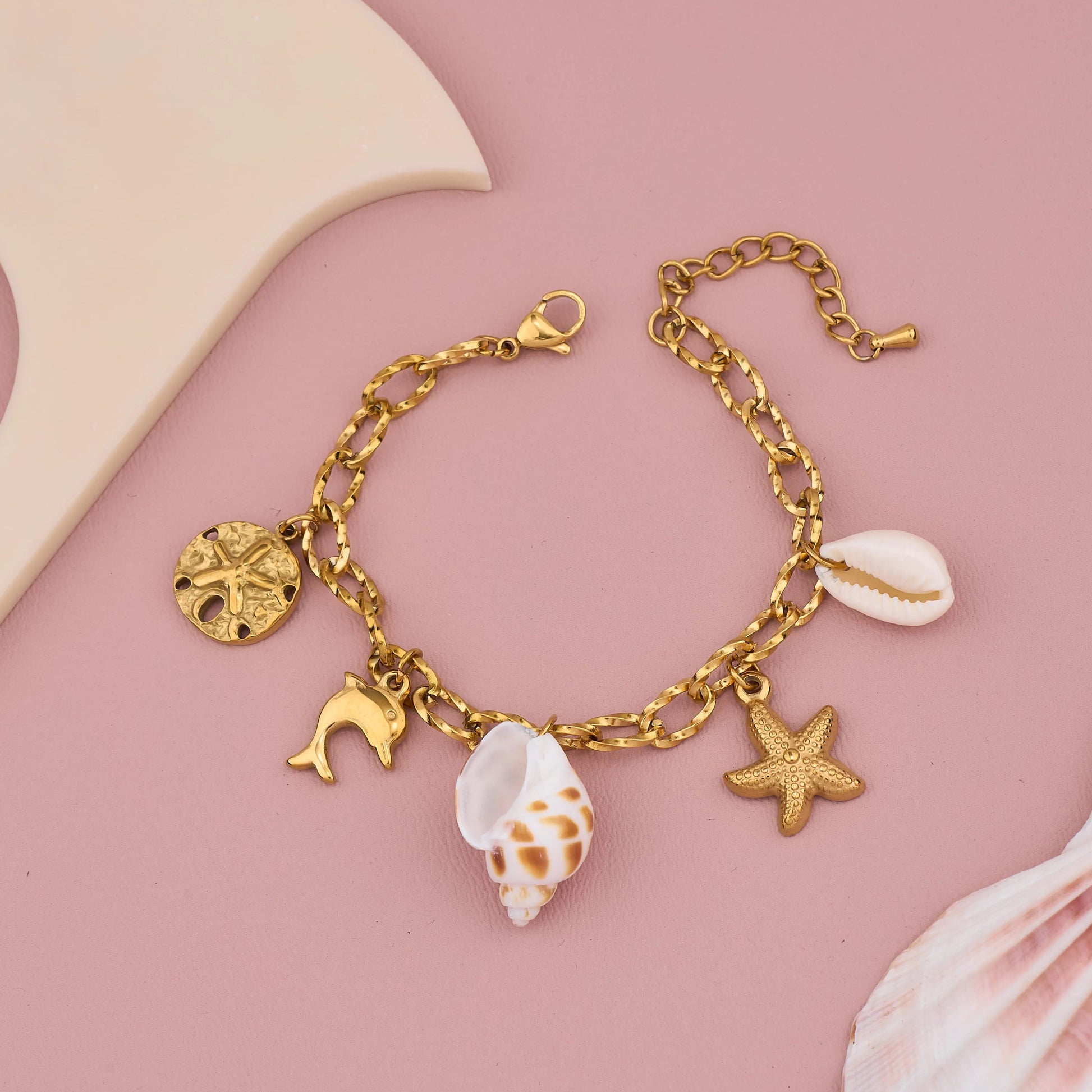 Golden Seaside Charm Bracelet