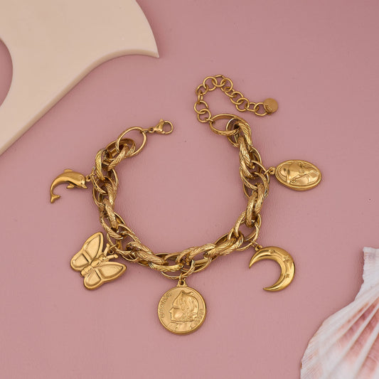 Moon mark Chain Bracelet