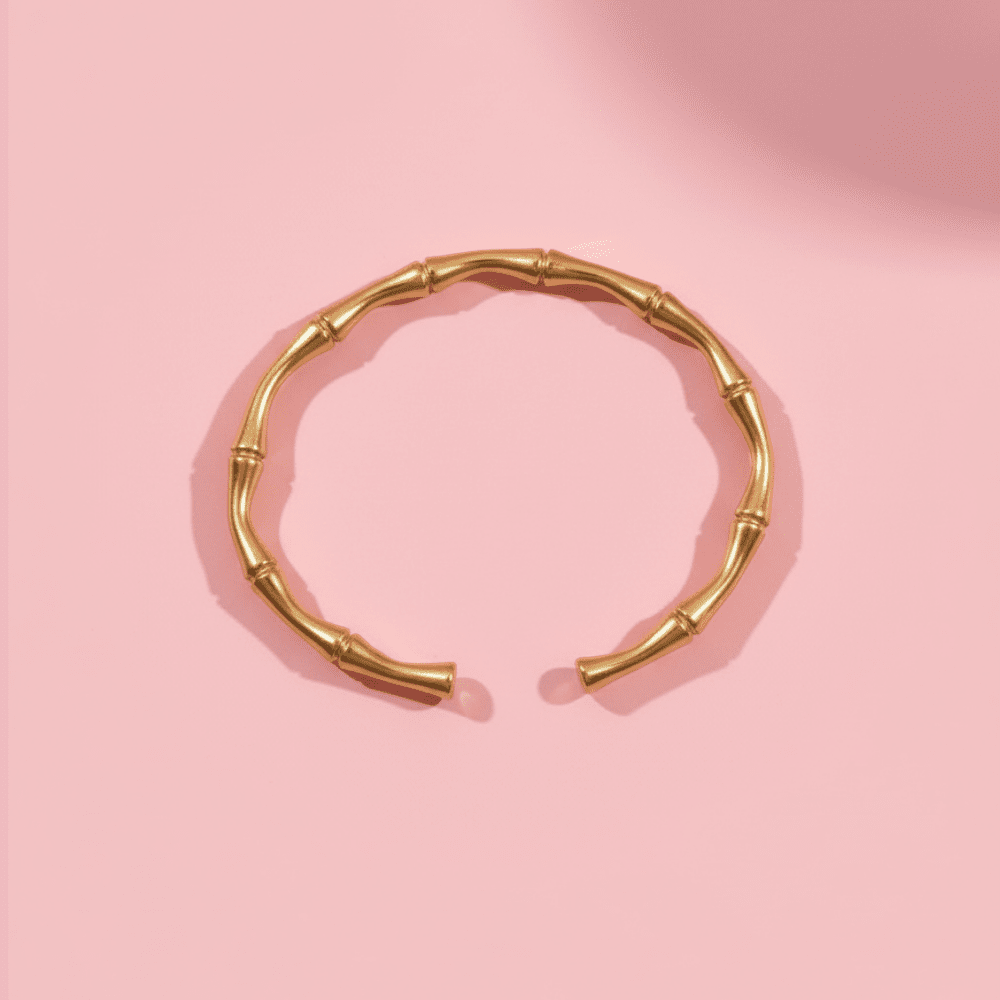 Anti Tarnish Bamboo Bangle Gold Bracelet