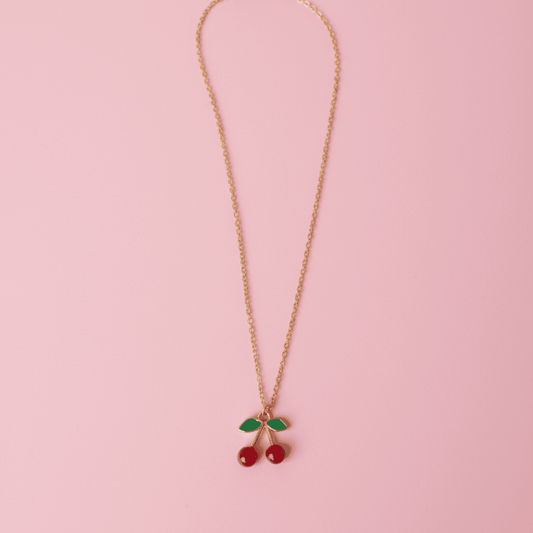 Anti-Tarnish Cherry Pop Necklace for Women