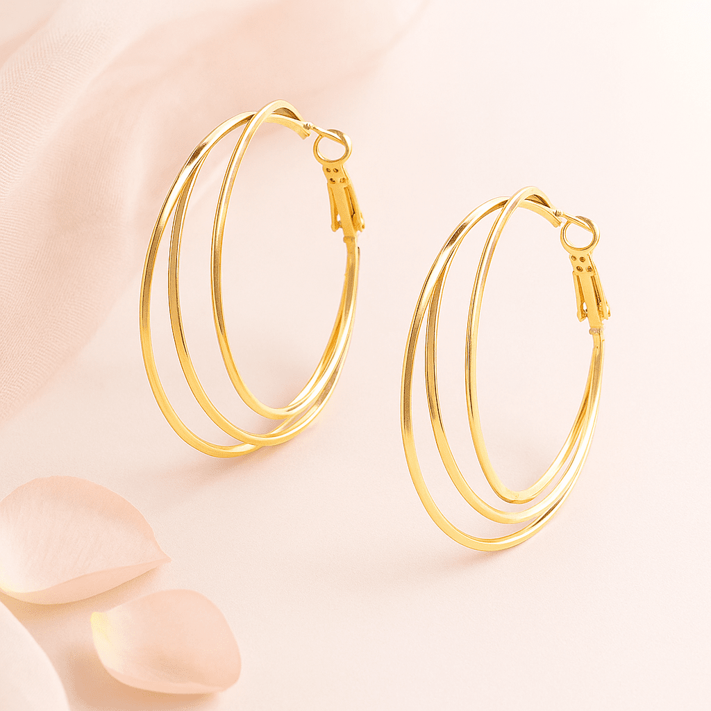 Double Drama Hoops for Women Anti Tarnish Jewellery