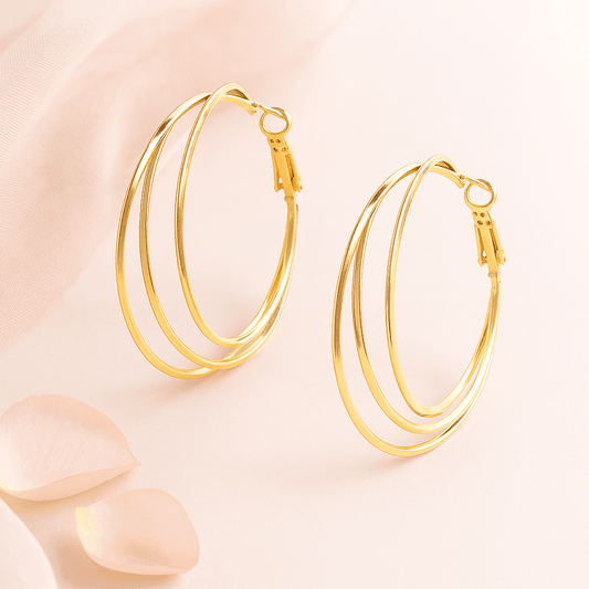 Double Drama Hoops for Women Anti Tarnish Jewellery