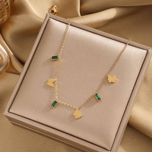 Emerald Flutter Necklace