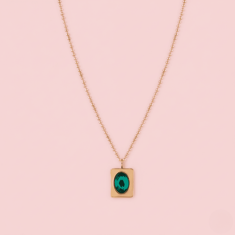 Anti-Tarnish Emerald Green Stone Necklace for Women