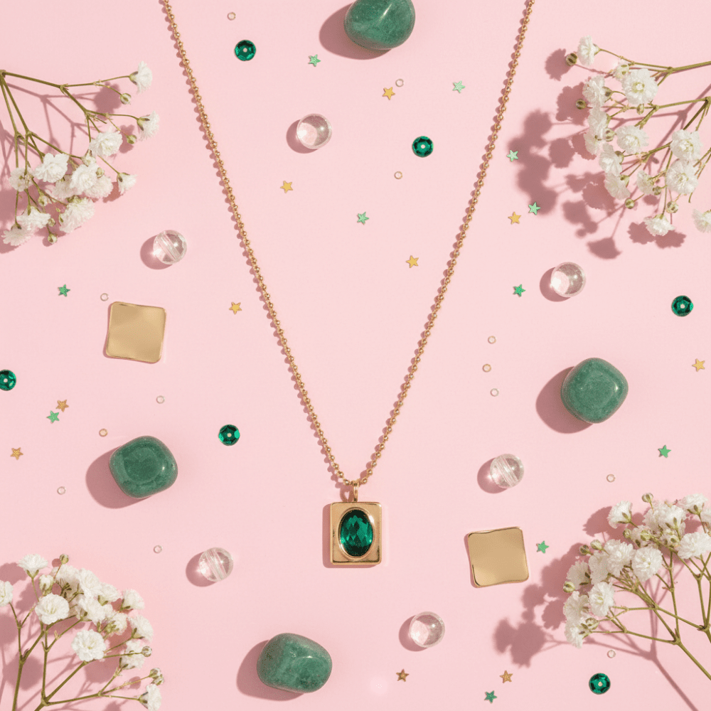 Emerald Green Stone Necklace