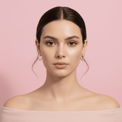Gold Ear Cuffs Set with Crystal Stones