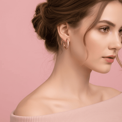 Gold Ear Cuffs Set with Crystal Stones