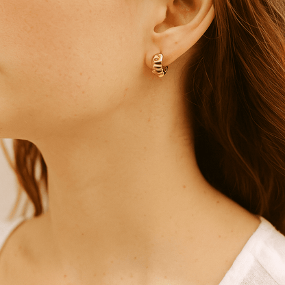 Golden Croissant Hoops