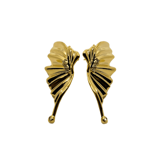 Golden Fae Wing Earrings