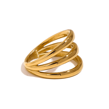 Golden Helix Stack Ring for Women Anti Tarnish Jewellery Party Wear