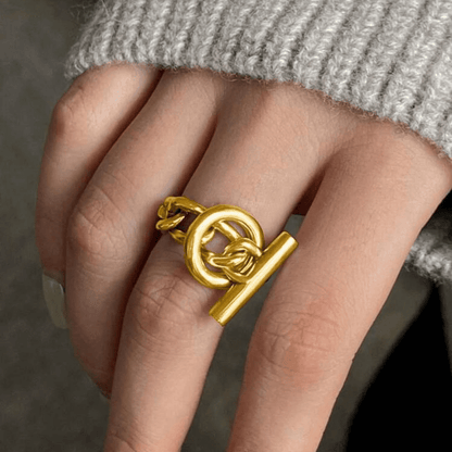 Golden Toggle Ring