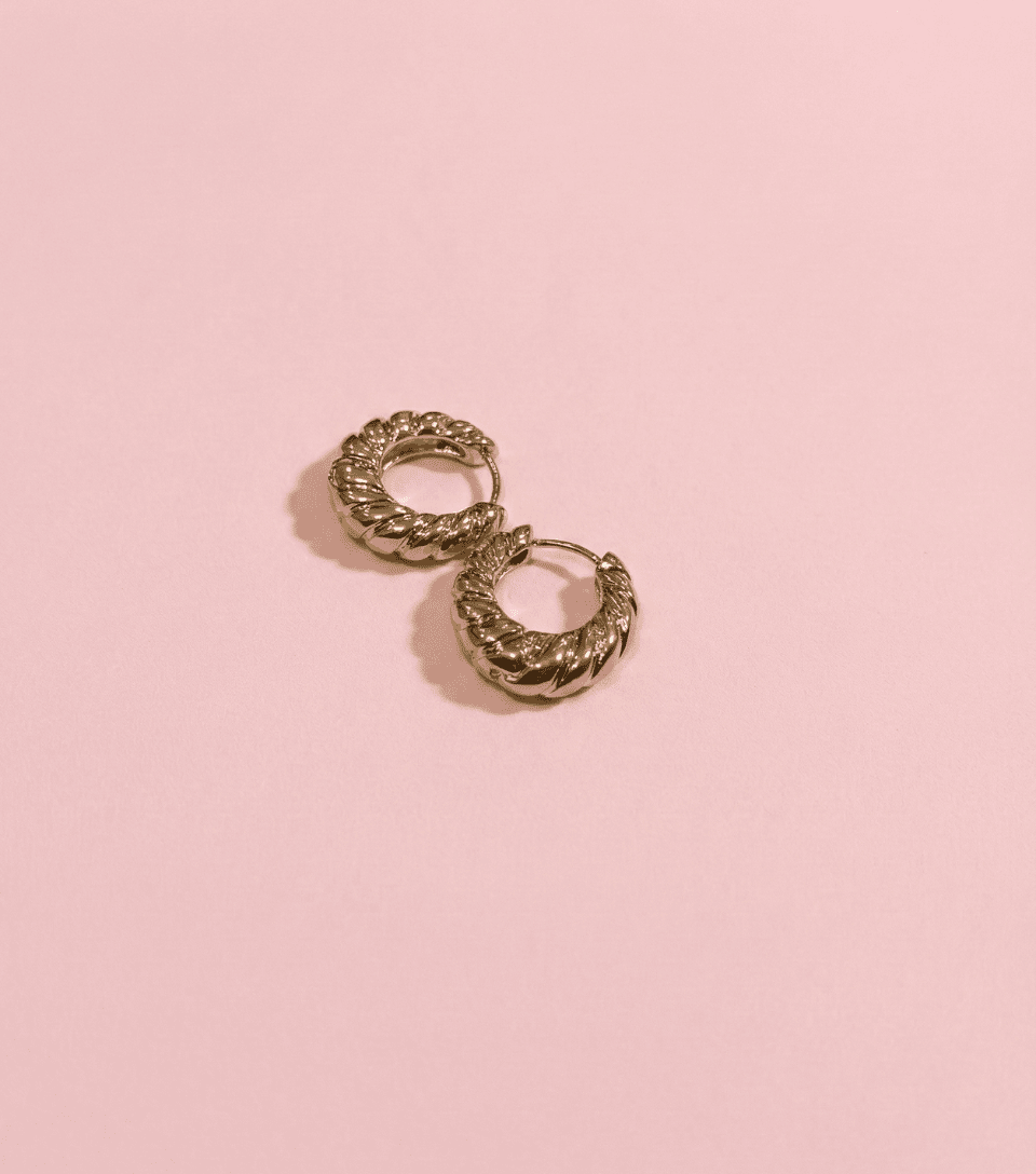 Golden Twisties Hoops for Women Anti Tarnish Jewellery