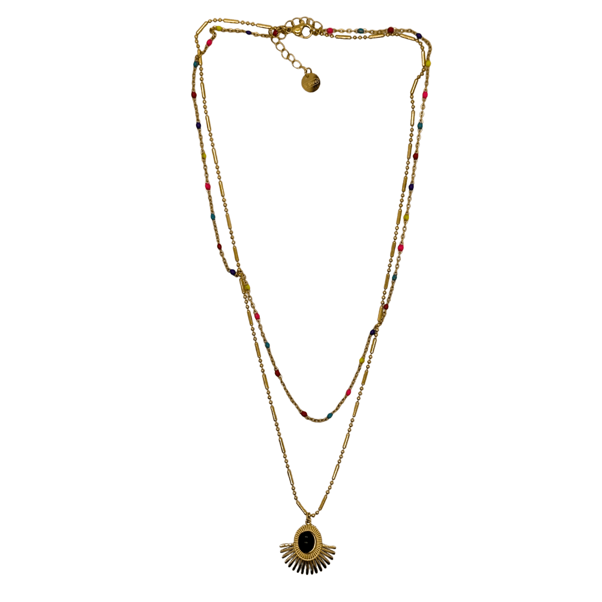 Layered Beaded Sunburst Necklace for Women Anti Tarnish Jewellery