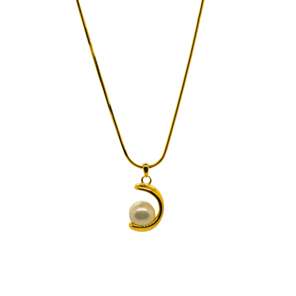 Lunar Cradle Pearl Necklace