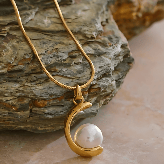 Lunar Cradle Pearl Necklace Daily Wear Anti Tarnish Jewellery