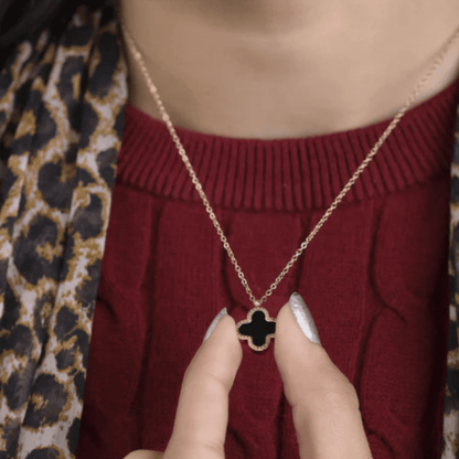 Midnight Clover Necklace