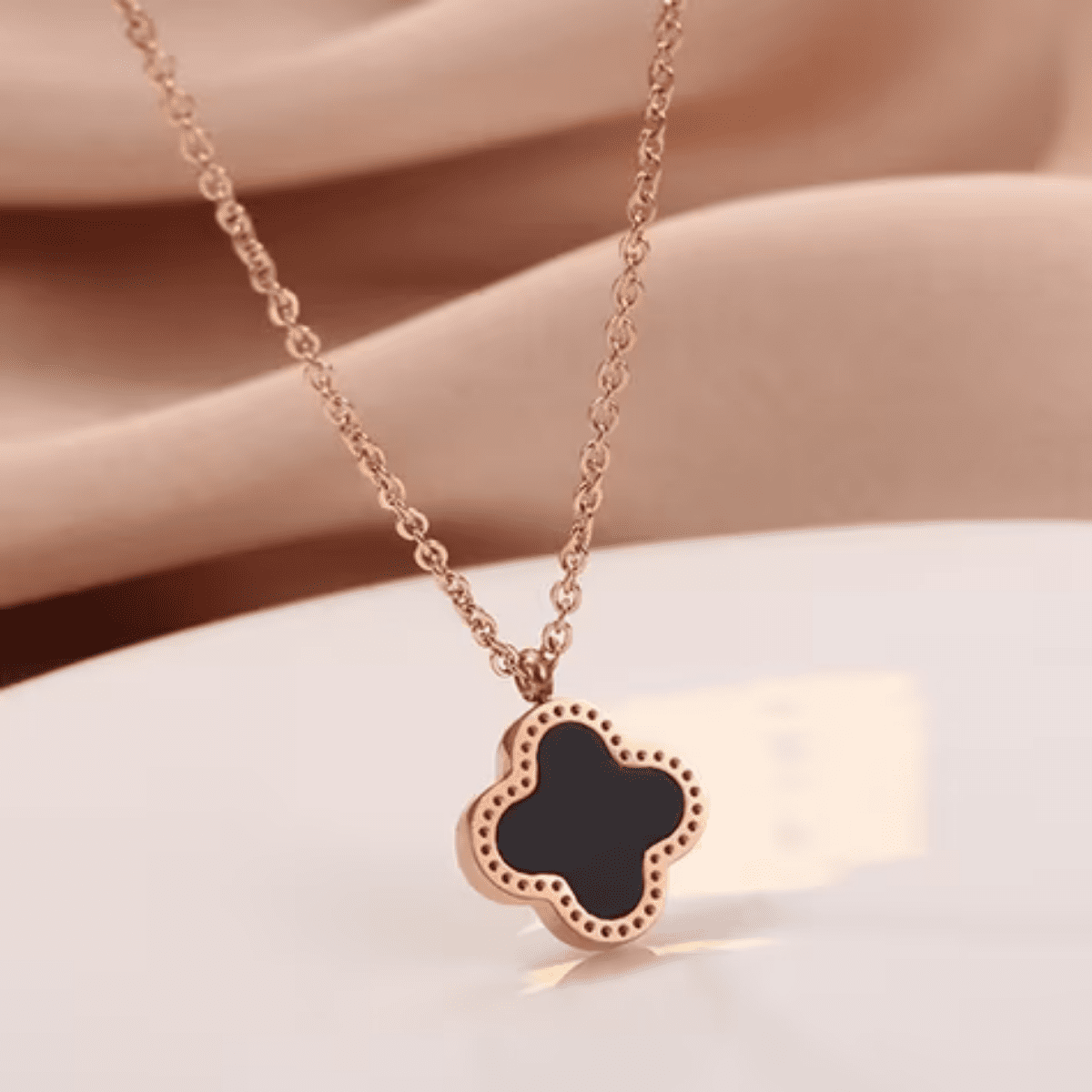 Midnight Clover Necklace for Women Anti Tarnish Jewellery