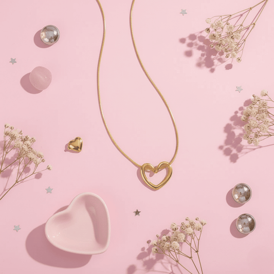 Open Heart Necklace Anti Tarnish Jewellery for Work