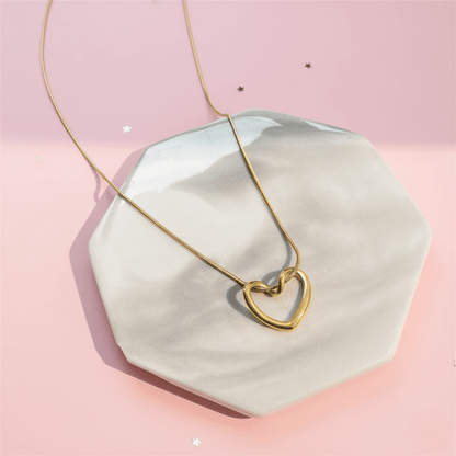 Open Heart Necklace for Office Wear