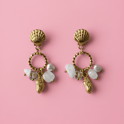 Anti-Tarnish Seashell Charm Earrings for Women