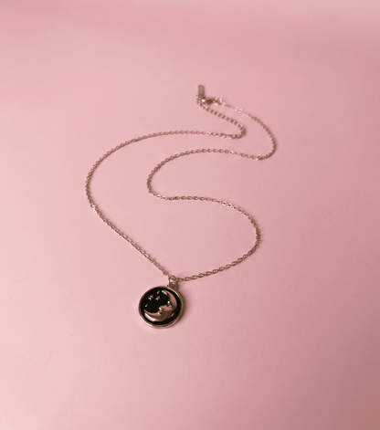 Shadow Moon Necklace round pendant anti tarnish jewellery