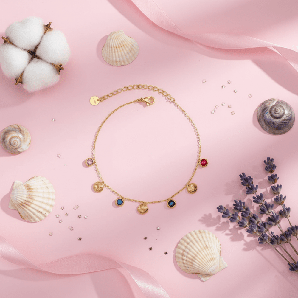 Shell & Gemstone Charm Bracelet