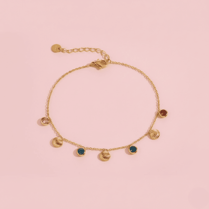 Shell and Gemstone Charm Bracelet for Women